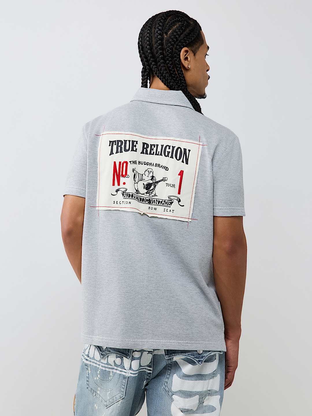 NO. 1 BUDDHA LOGO BIG T POLO SHIRT