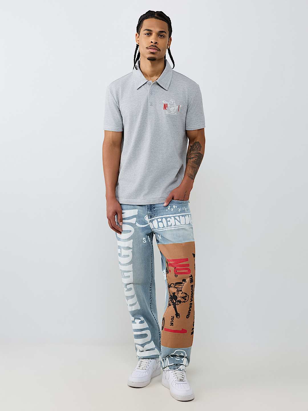NO. 1 BUDDHA LOGO BIG T POLO SHIRT