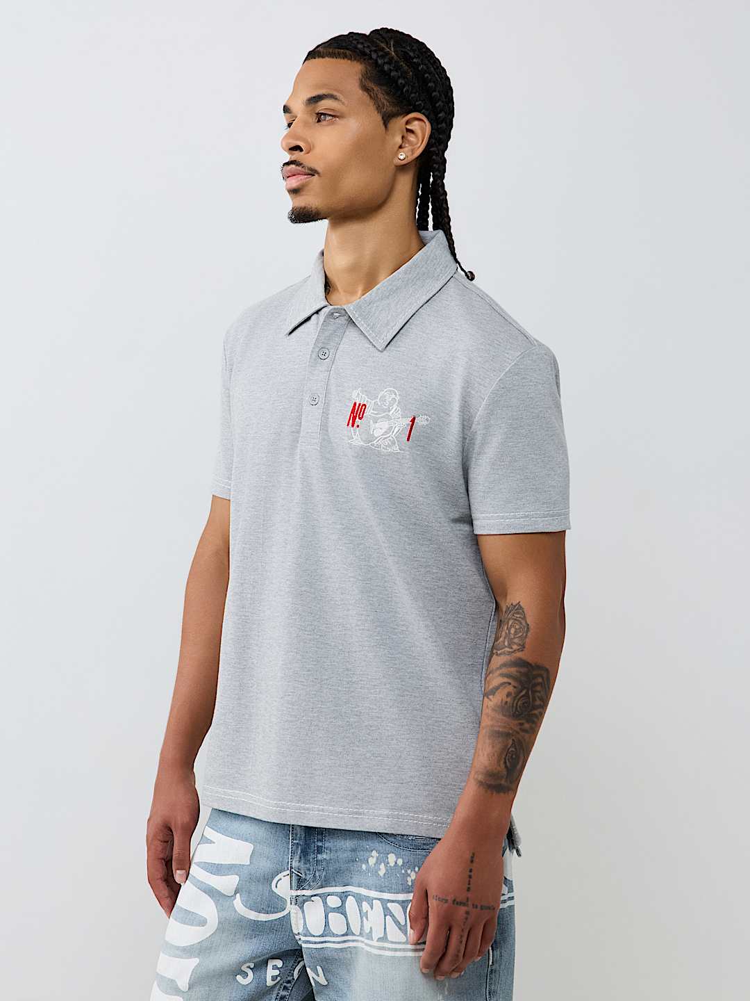 NO. 1 BUDDHA LOGO BIG T POLO SHIRT