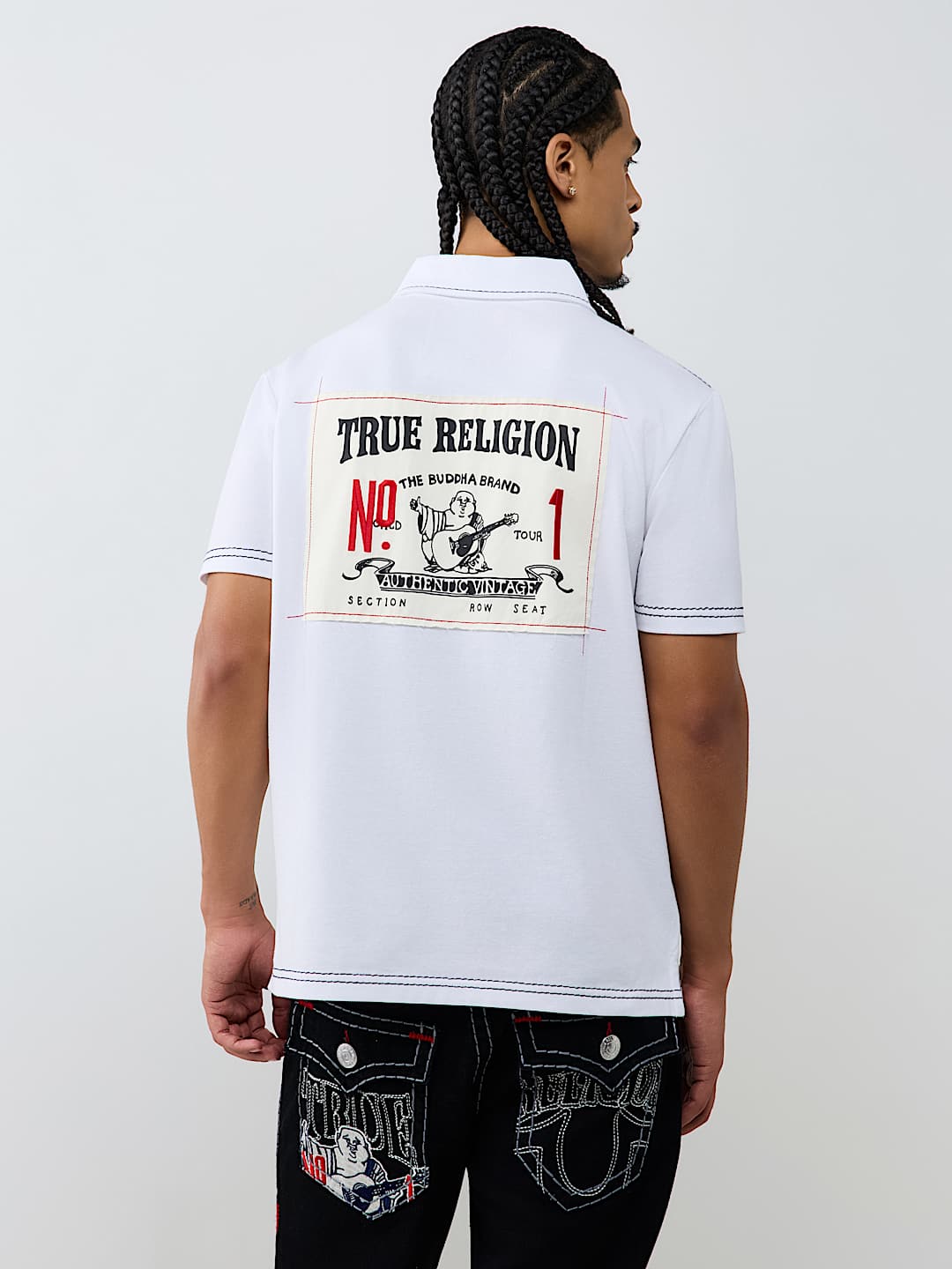 NO. 1 BUDDHA LOGO BIG T POLO SHIRT