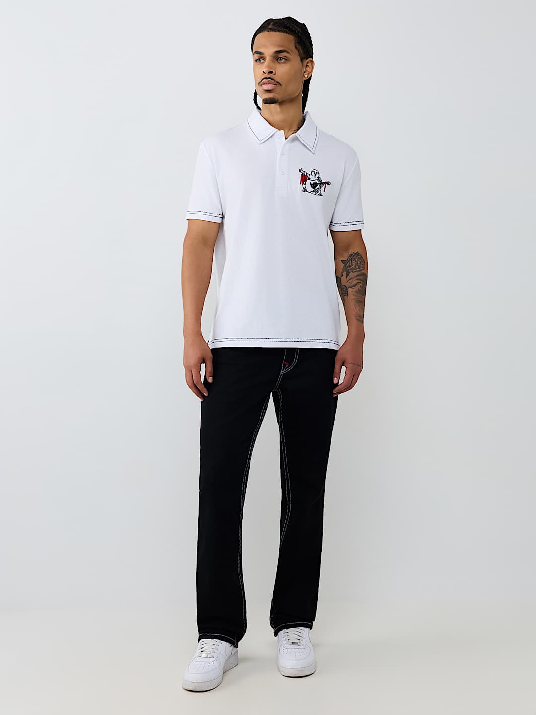 NO. 1 BUDDHA LOGO BIG T POLO SHIRT