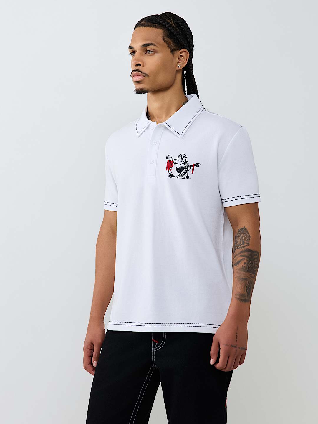 NO. 1 BUDDHA LOGO BIG T POLO SHIRT