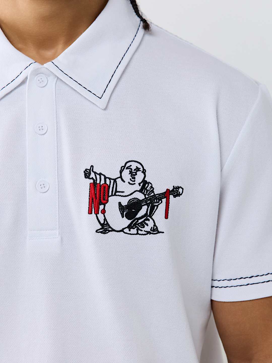 NO. 1 BUDDHA LOGO BIG T POLO SHIRT