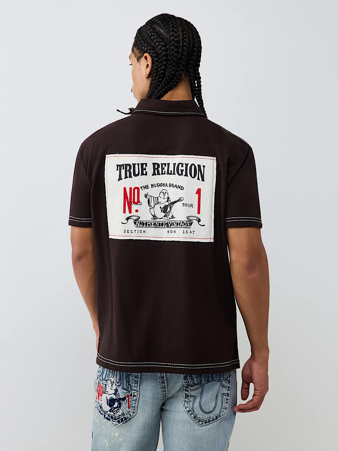 NO. 1 BUDDHA LOGO BIG T POLO SHIRT