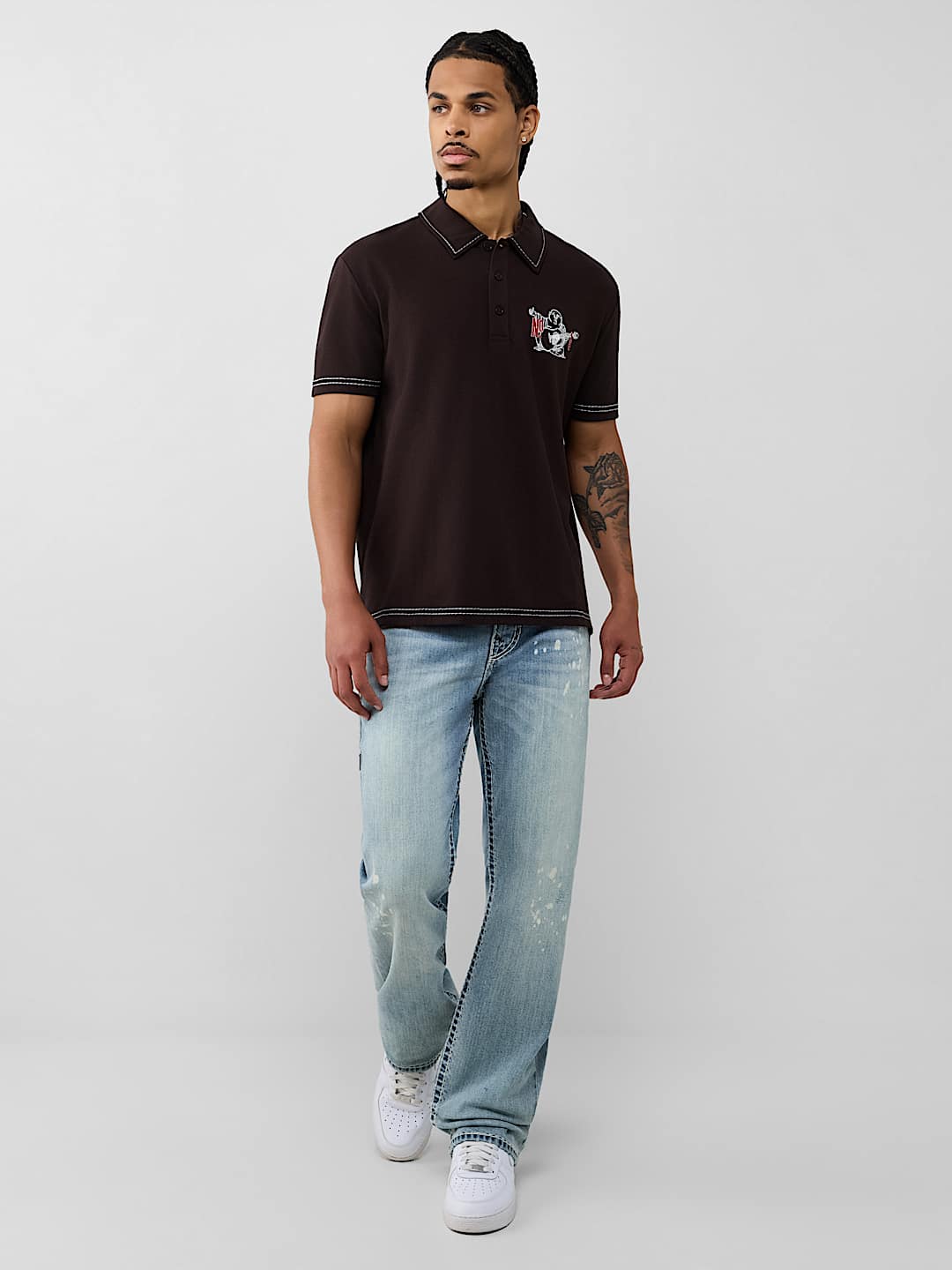 NO. 1 BUDDHA LOGO BIG T POLO SHIRT
