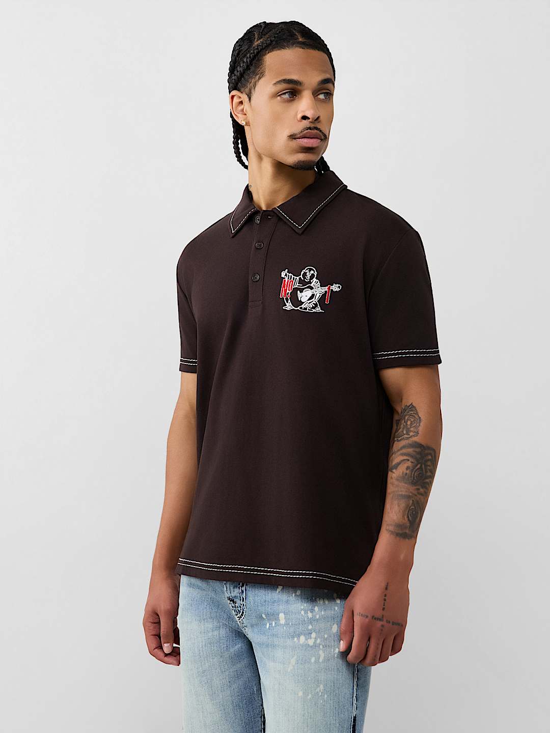 NO. 1 BUDDHA LOGO BIG T POLO SHIRT