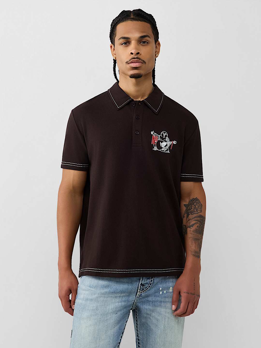NO. 1 BUDDHA LOGO BIG T POLO SHIRT