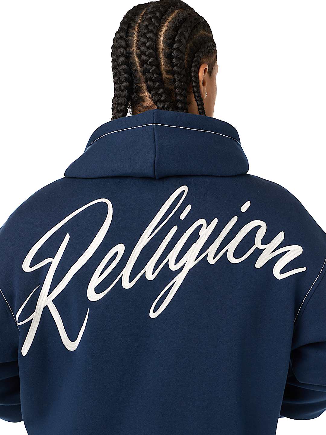 STENCIL LOGO BIG T BOXY ZIP-UP HOODIE