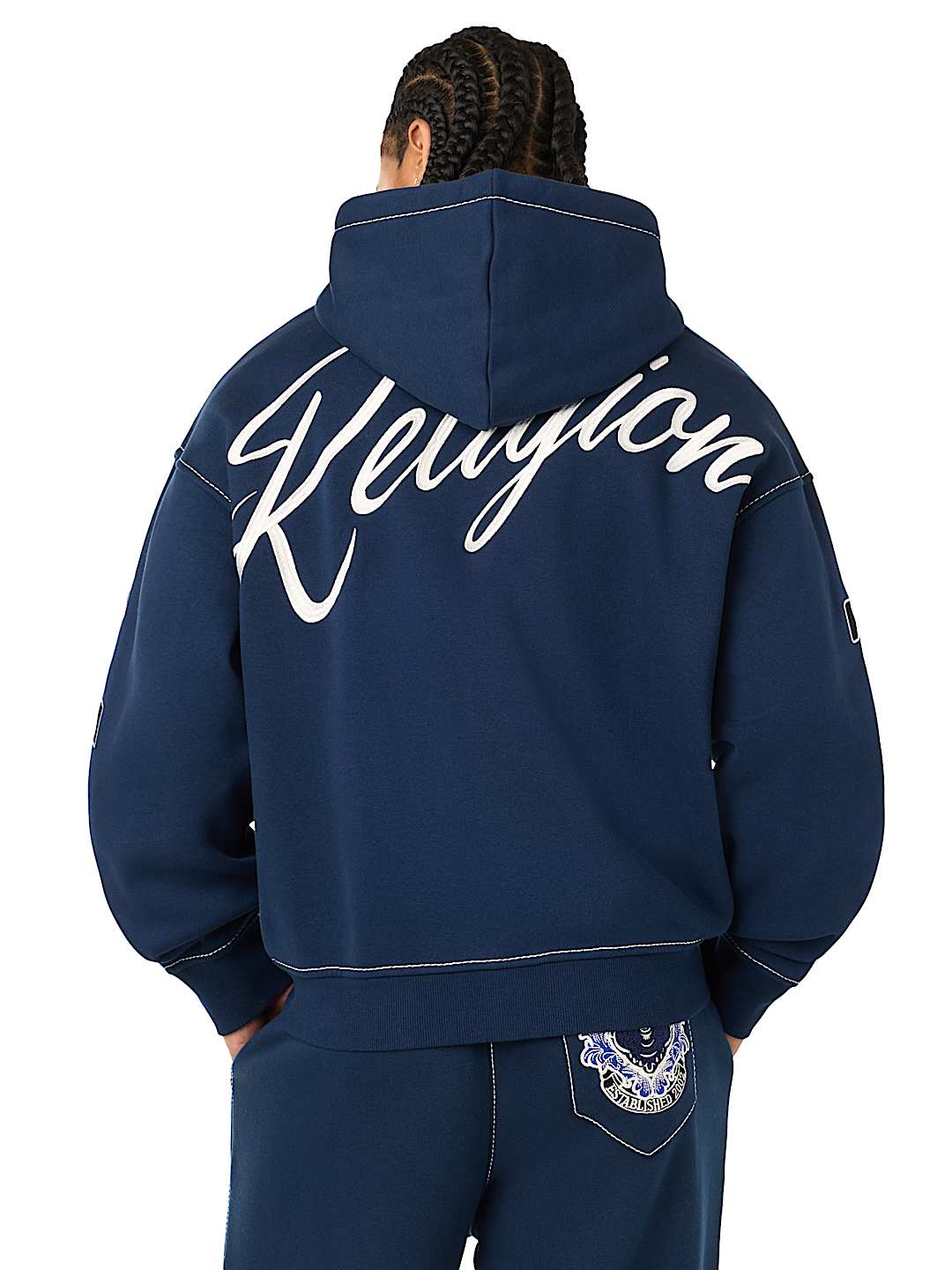 STENCIL LOGO BIG T BOXY ZIP-UP HOODIE