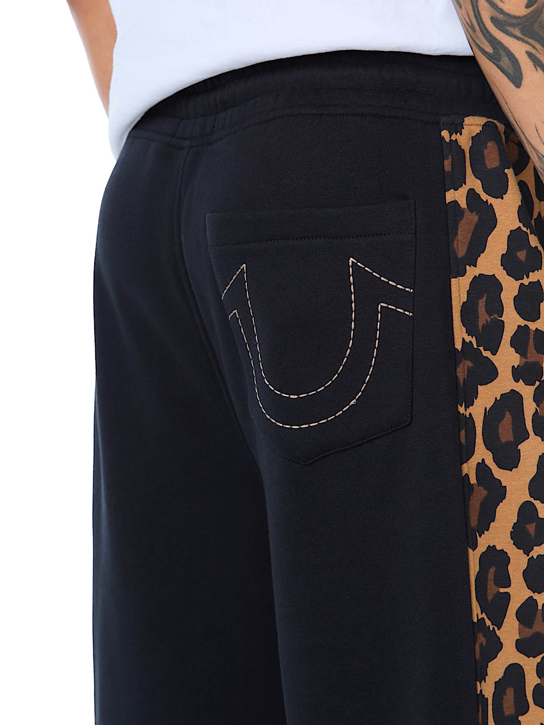 LEOPARD PRINT TAPE BAGGY SWEATPANT