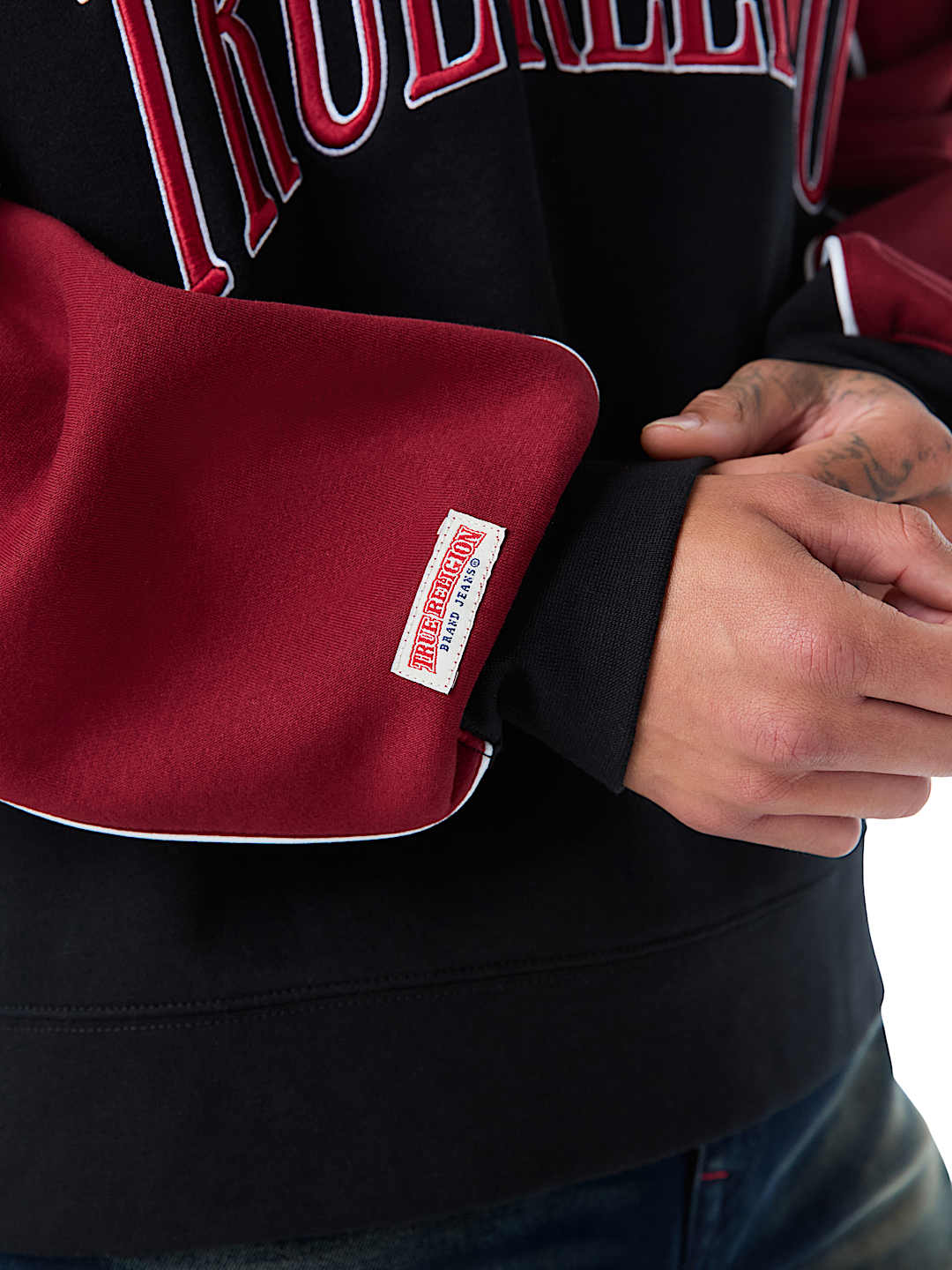 FABRIC BLOCK BOXY CREWNECK SWEATSHIRT