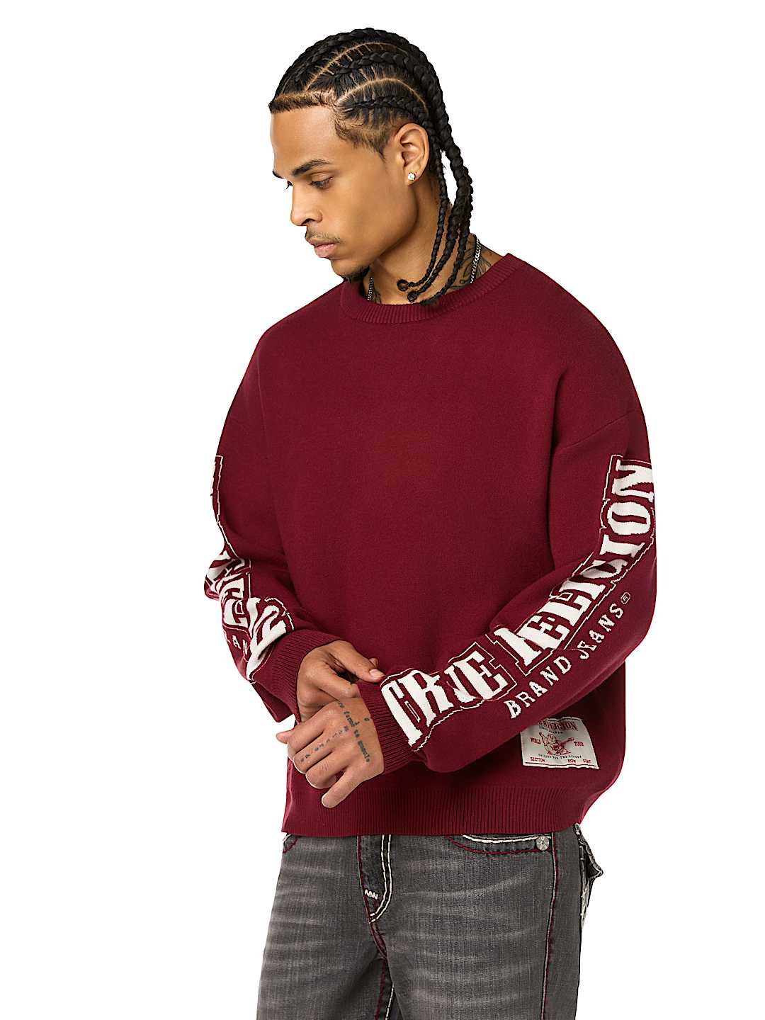 ARCHED LOGO BUDDHA SWEATER