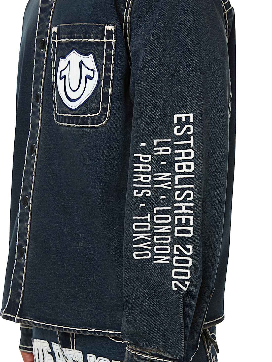SUPER T DENIM BUTTON-UP LONG SLEEVE SHIRT