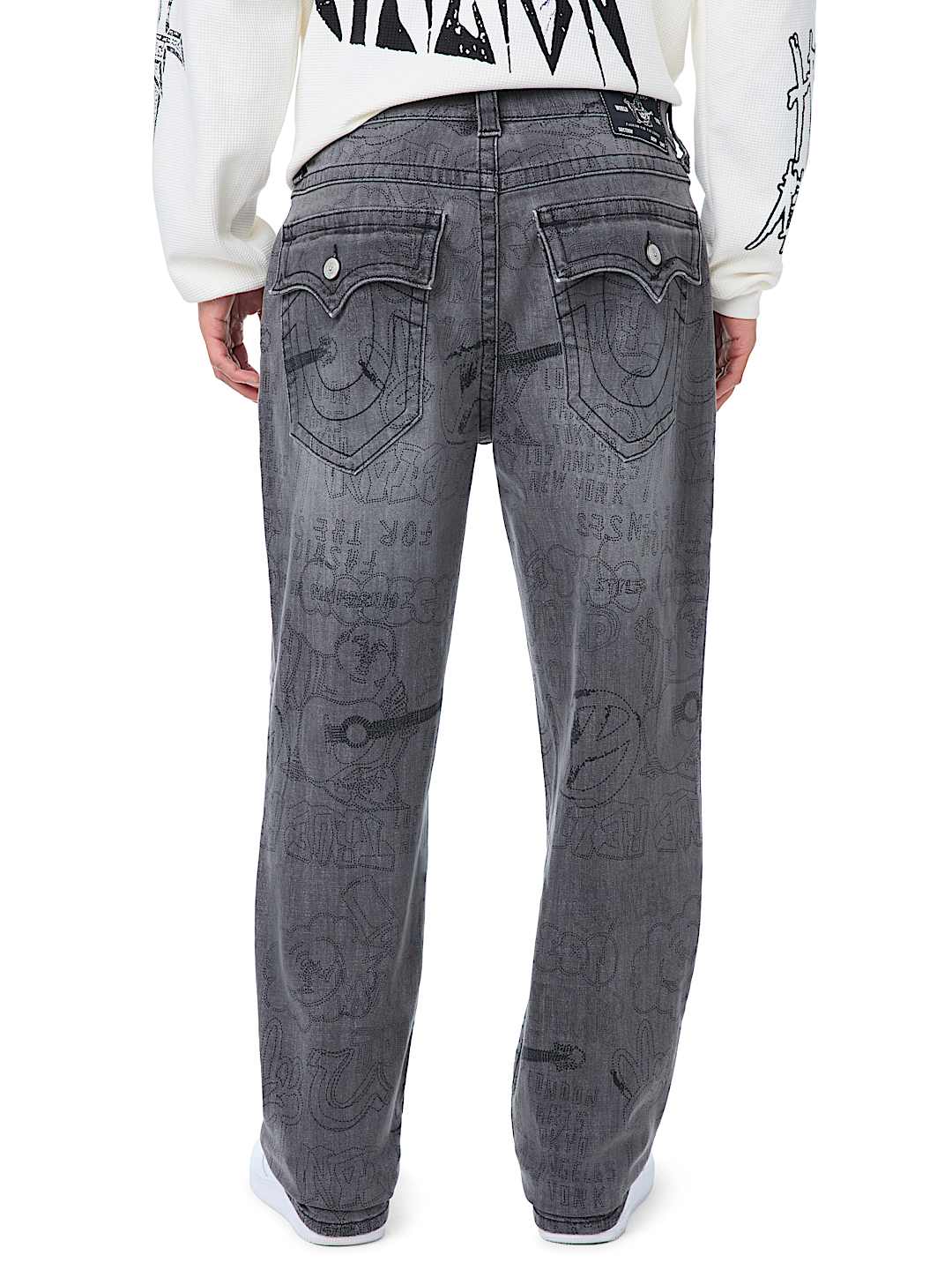 BOBBY ALLOVER EMBROIDERED FLAP BAGGY JEAN