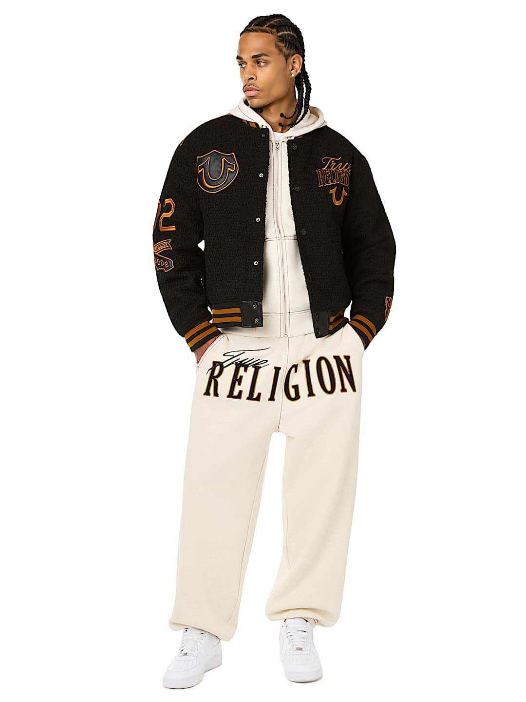 RETRO BOUCL&Eacute; VARSITY JACKET
