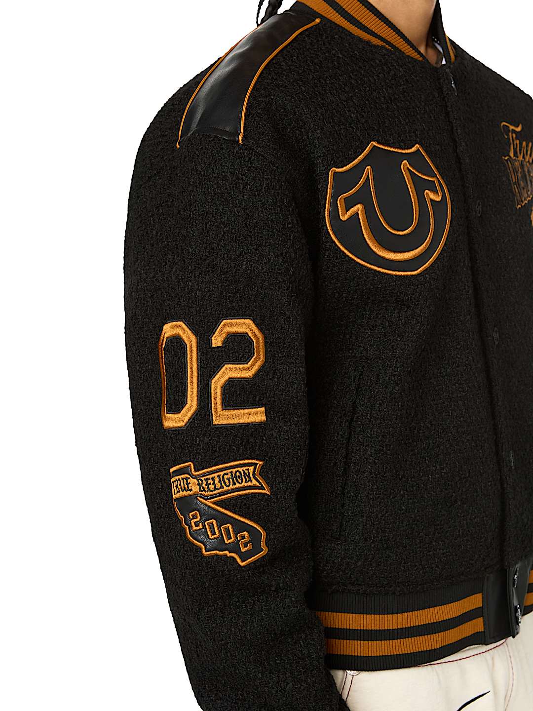 RETRO BOUCL&Eacute; VARSITY JACKET