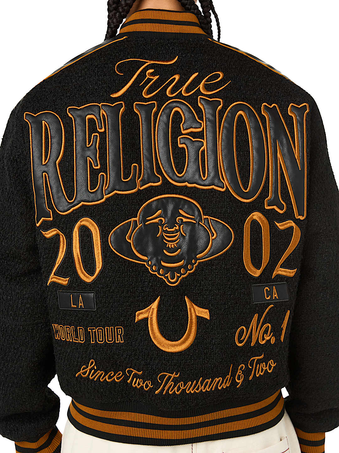 RETRO BOUCL&Eacute; VARSITY JACKET