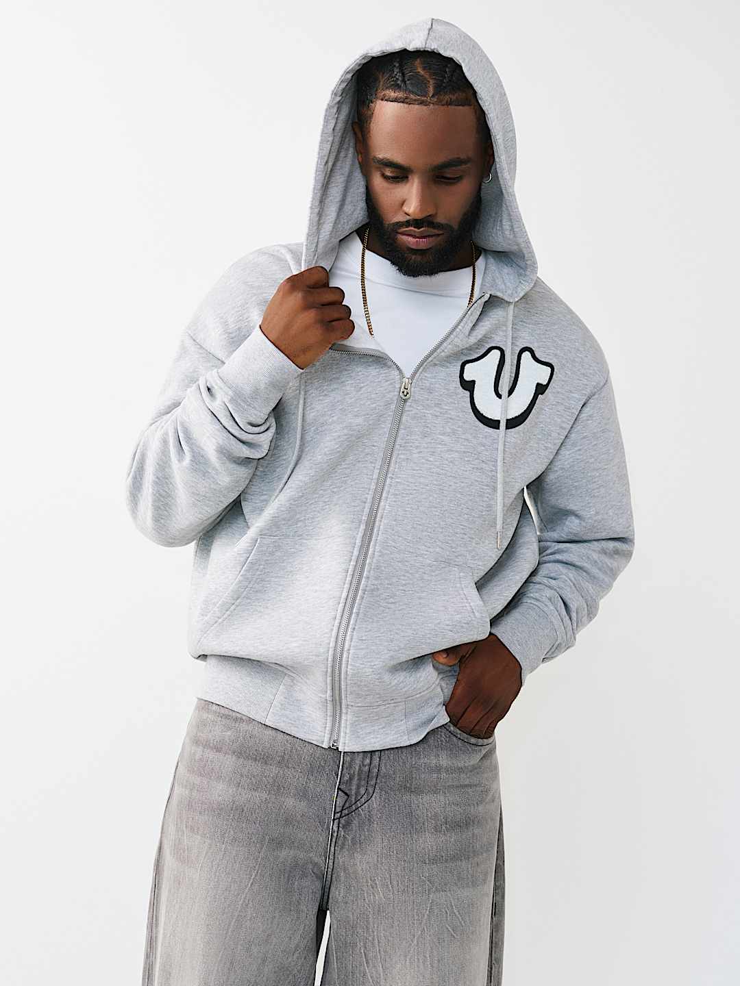 GRAFFITI LOGO ZIP HOODIE, image 2