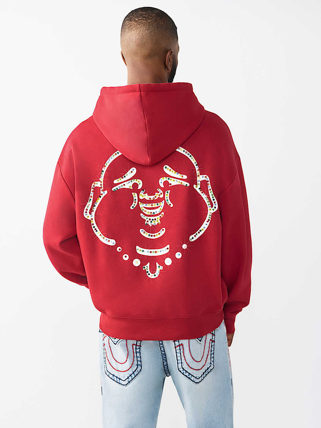 ARCHED LOGO STUDDED BOXY HOODIE, image 5