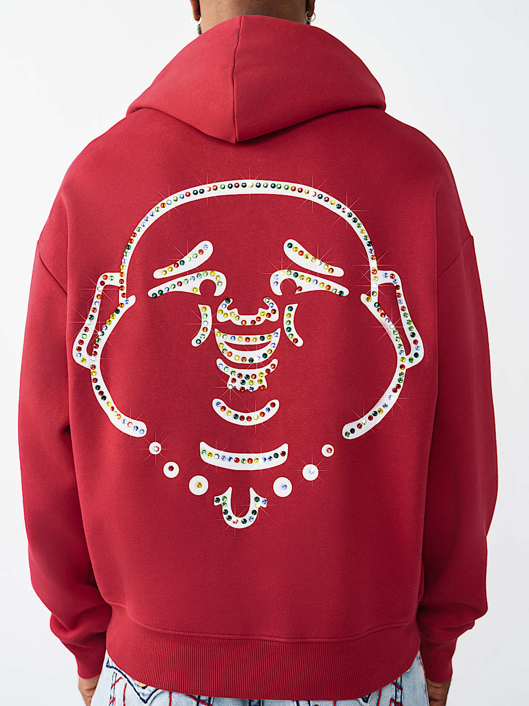 ARCHED LOGO STUDDED BOXY HOODIE, image 1
