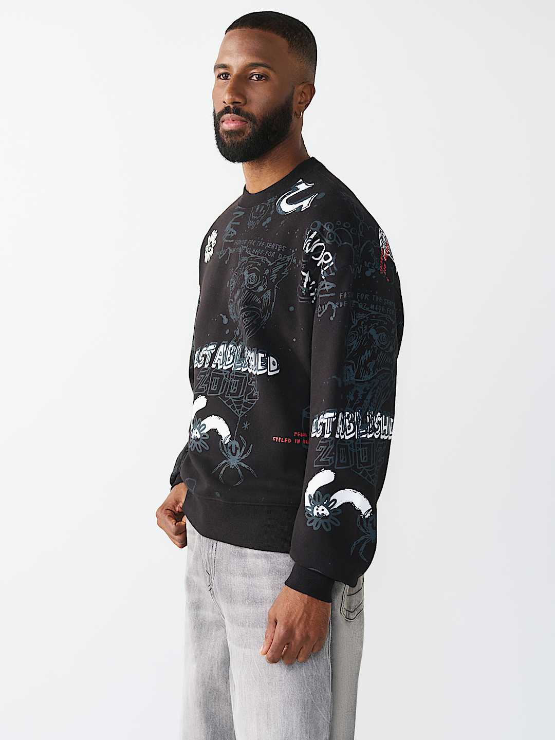 GRAFFITI DOODLE CREWNECK SWEATSHIRT, image 3