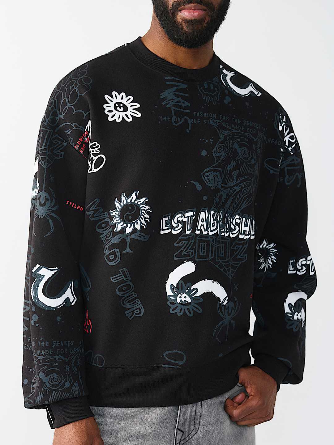 GRAFFITI DOODLE CREWNECK SWEATSHIRT, image 4