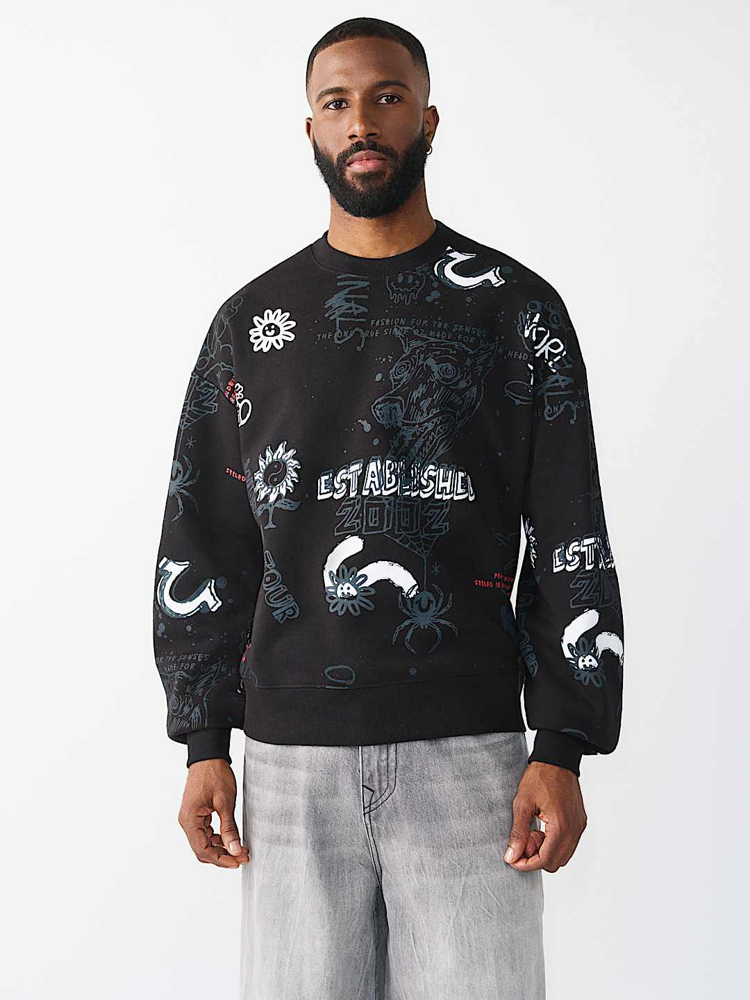 GRAFFITI DOODLE CREWNECK SWEATSHIRT, image 1