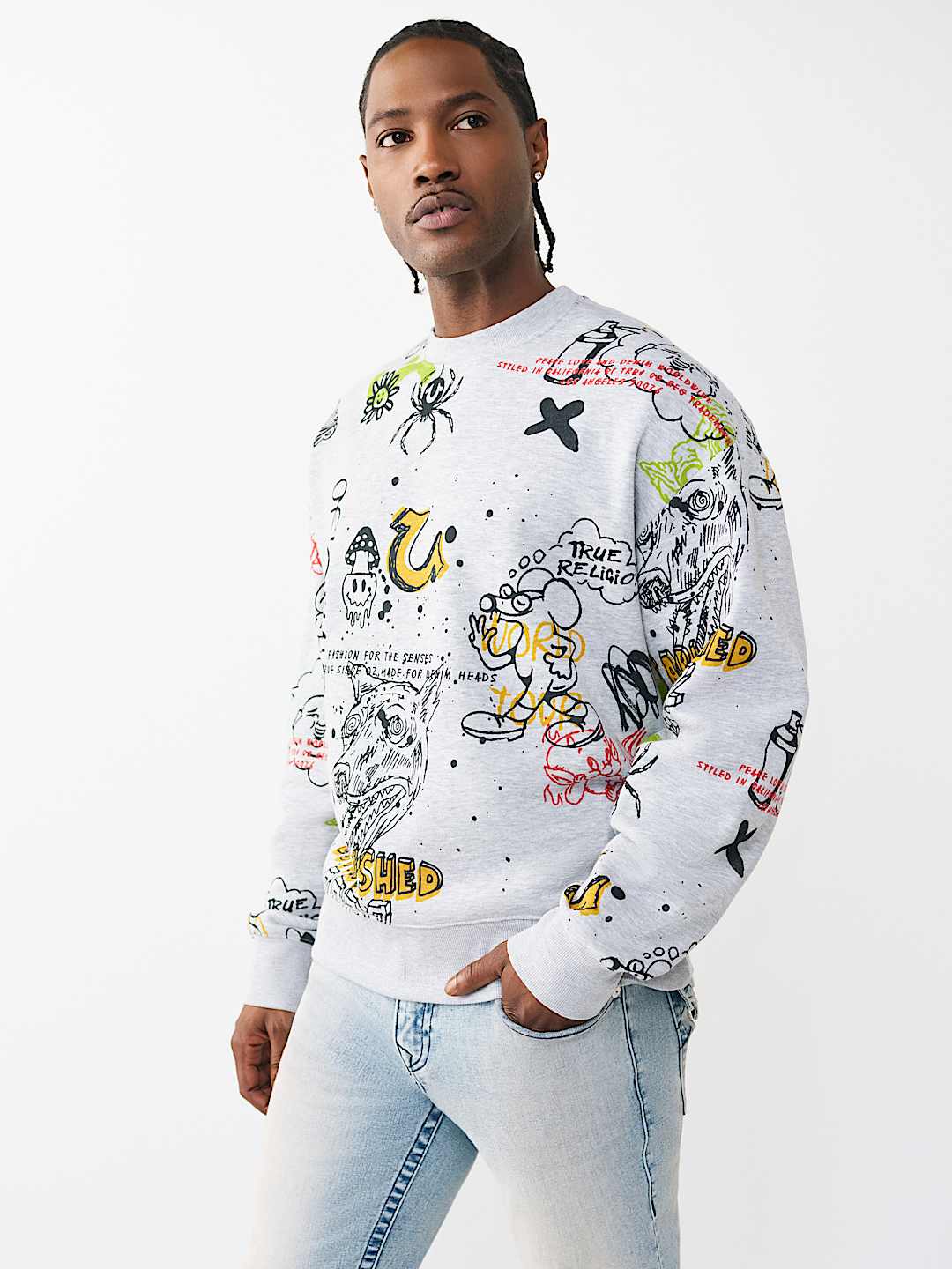 GRAFFITI DOODLE CREWNECK SWEATSHIRT, image 3