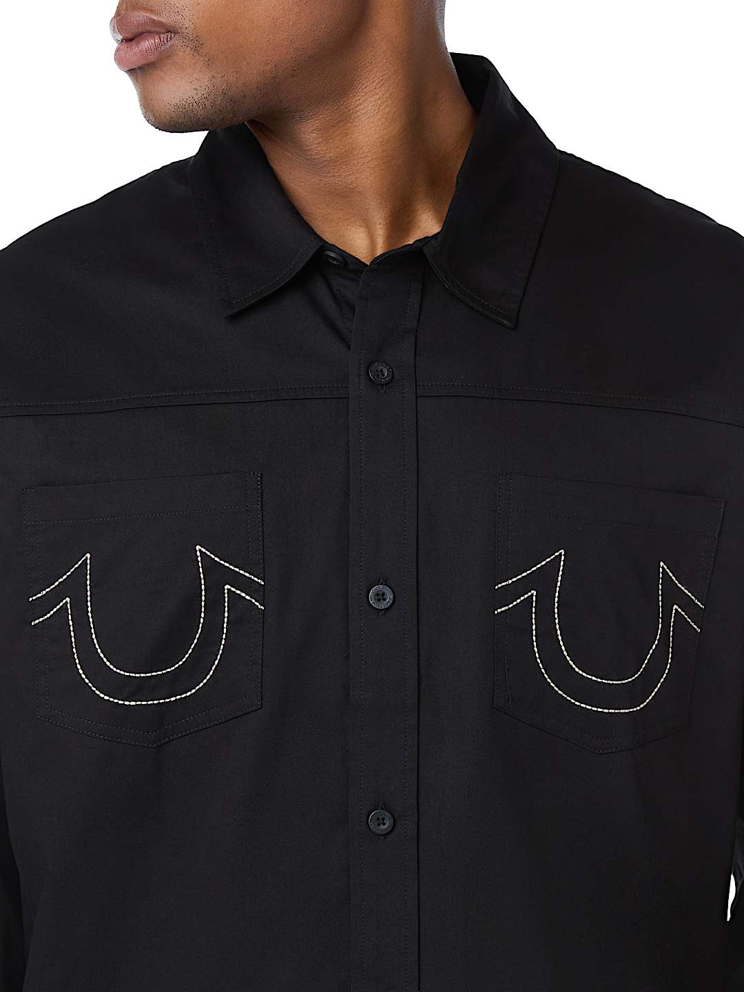 COTTON TWILL BUDDHA FACE LONG SLEEVE SHIRT