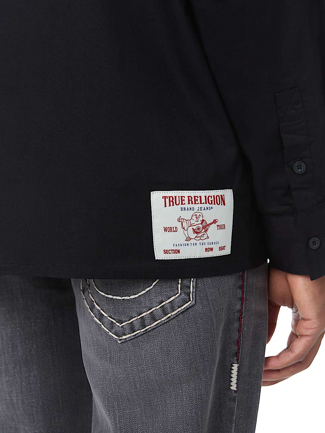 COTTON TWILL BUDDHA FACE LONG SLEEVE SHIRT