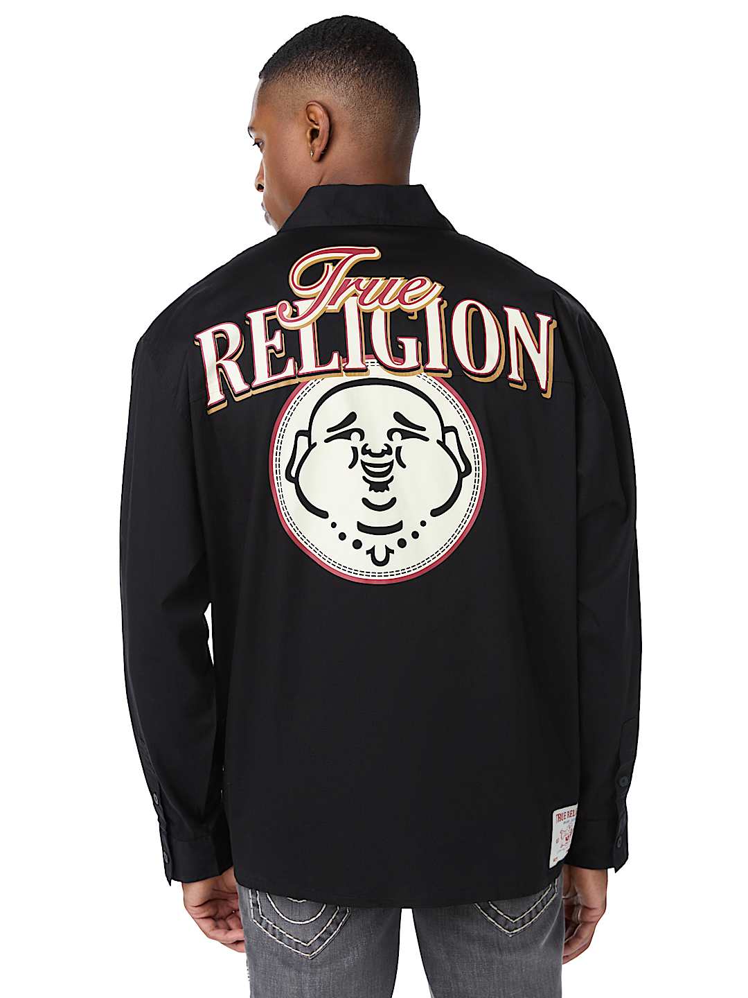 COTTON TWILL BUDDHA FACE LONG SLEEVE SHIRT