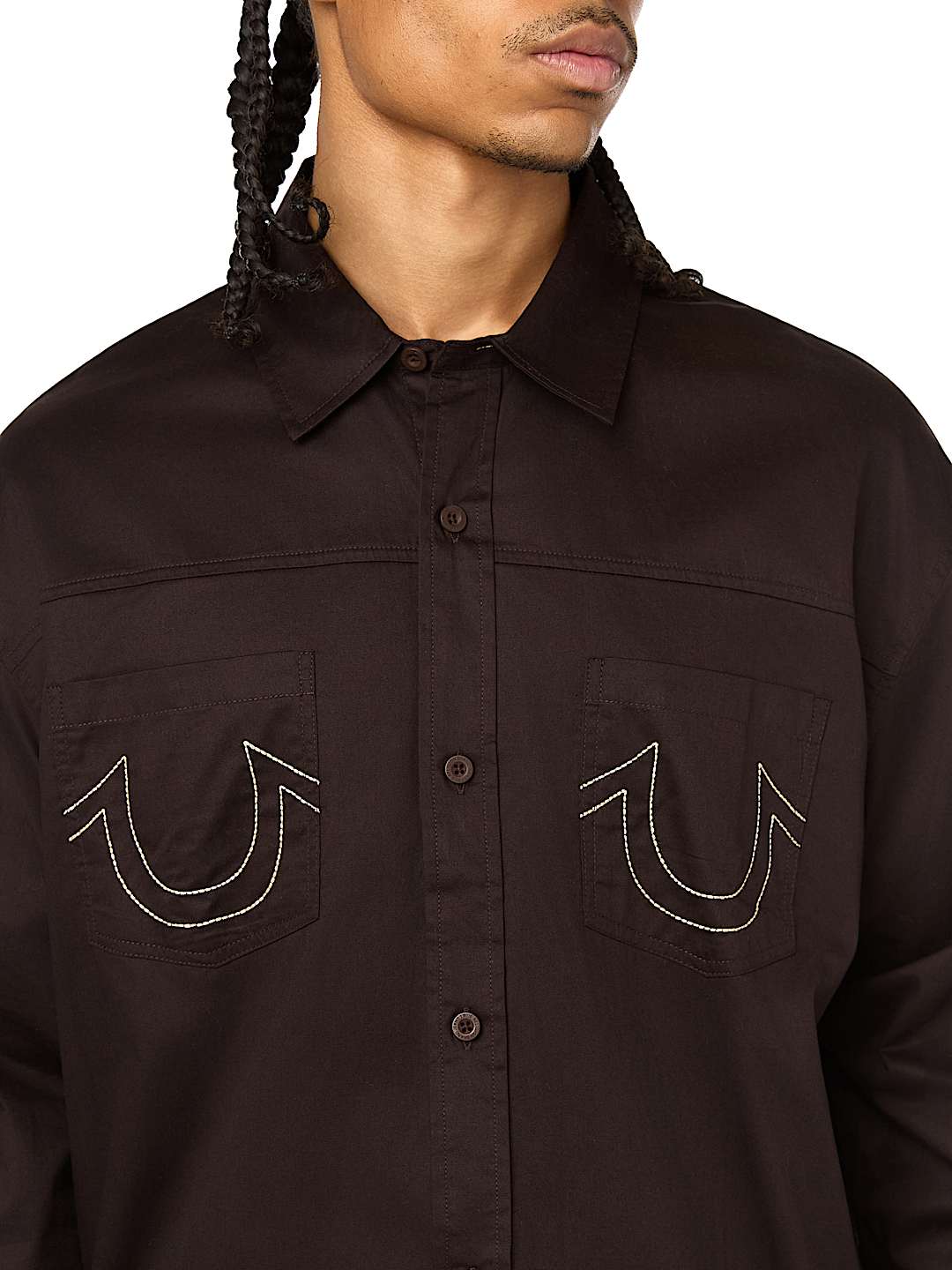 COTTON TWILL BUDDHA FACE LONG SLEEVE SHIRT
