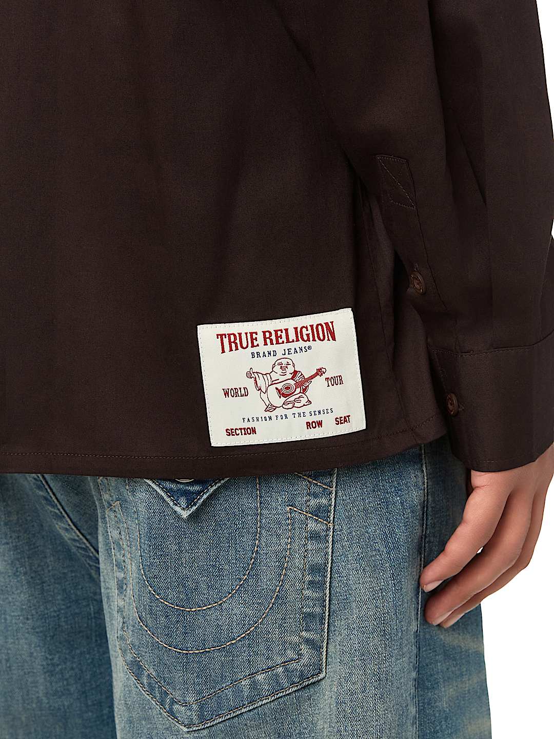 COTTON TWILL BUDDHA FACE LONG SLEEVE SHIRT