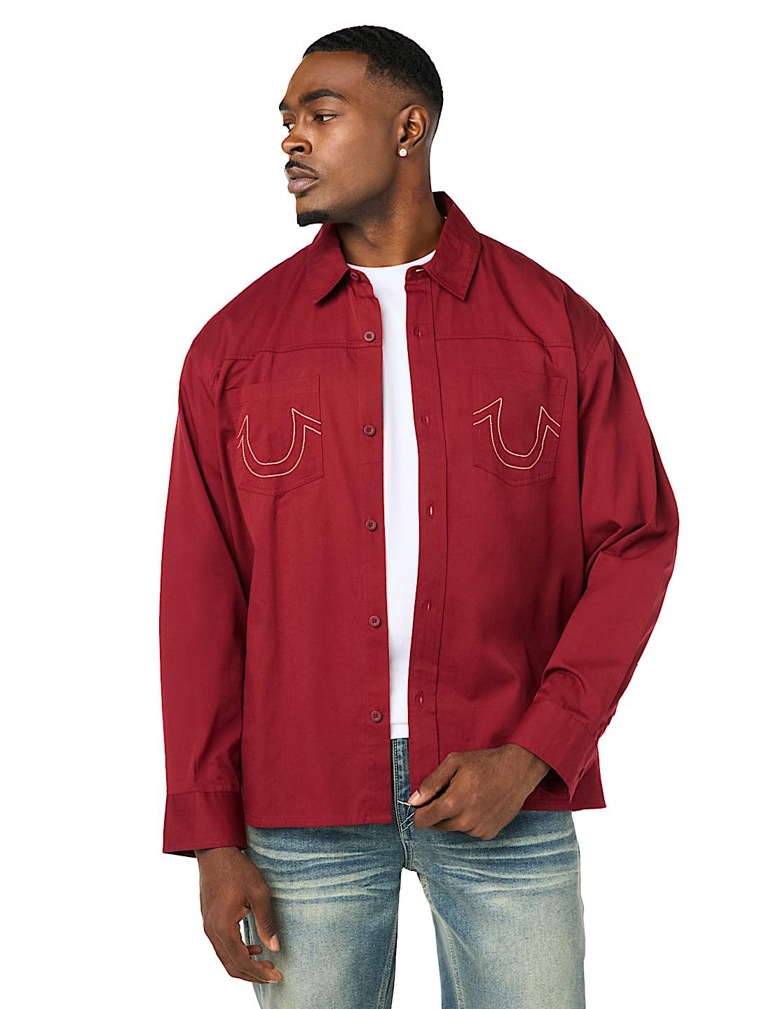 COTTON TWILL BUDDHA FACE LONG SLEEVE SHIRT