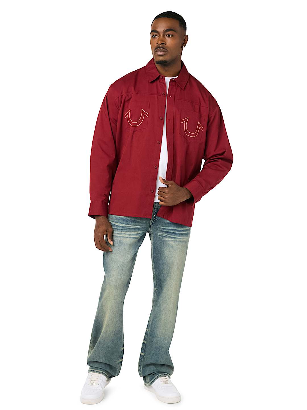 COTTON TWILL BUDDHA FACE LONG SLEEVE SHIRT