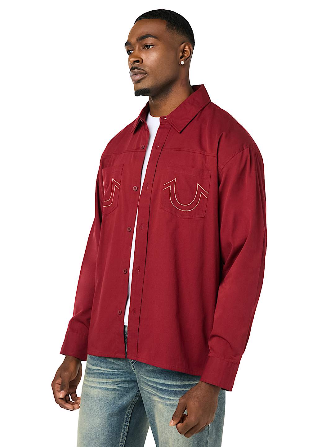COTTON TWILL BUDDHA FACE LONG SLEEVE SHIRT