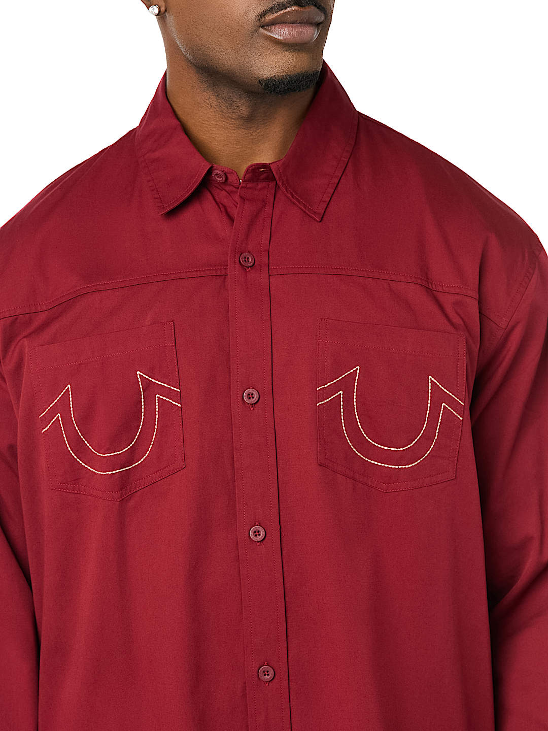 COTTON TWILL BUDDHA FACE LONG SLEEVE SHIRT