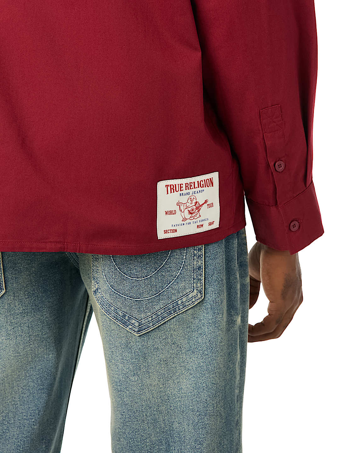 COTTON TWILL BUDDHA FACE LONG SLEEVE SHIRT