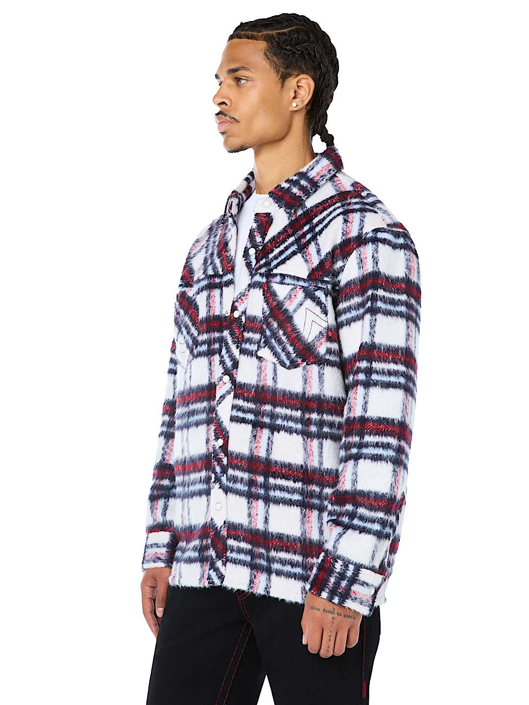 LONG SLEEVE TEXTURED PLAID SHIRT