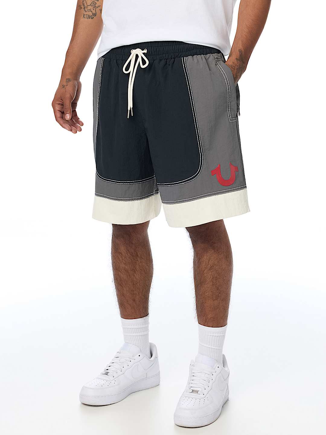 COLORBLOCK BIG T NYLON SHORT