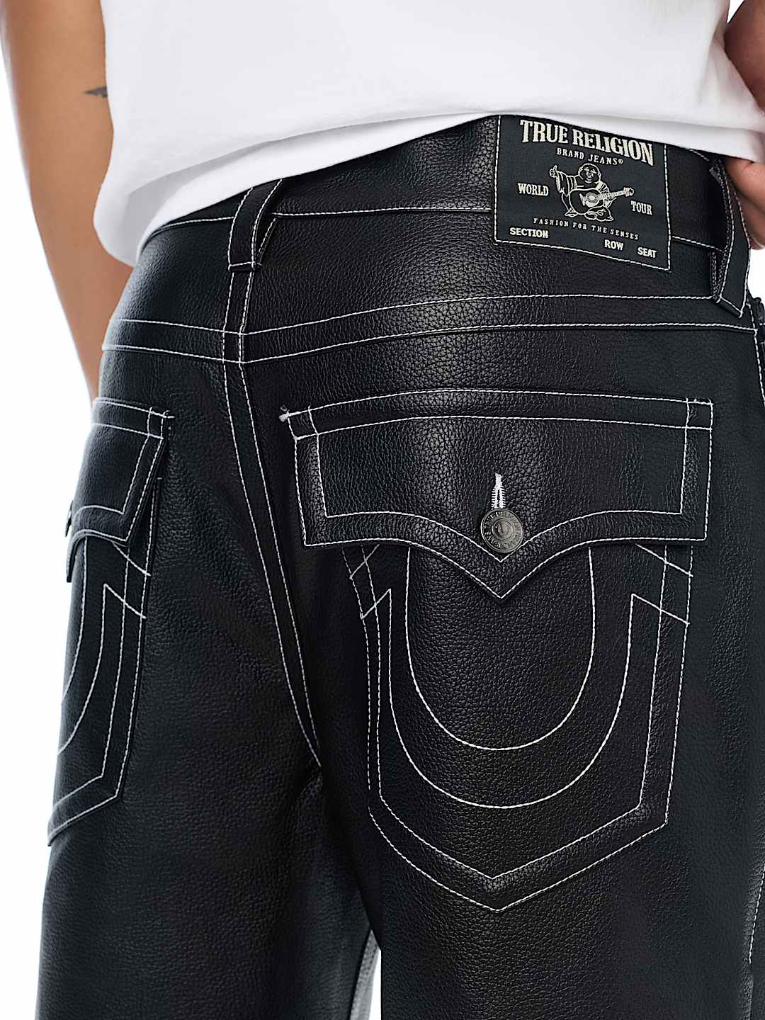 RICKY FAUX LEATHER STRAIGHT JEAN 34"