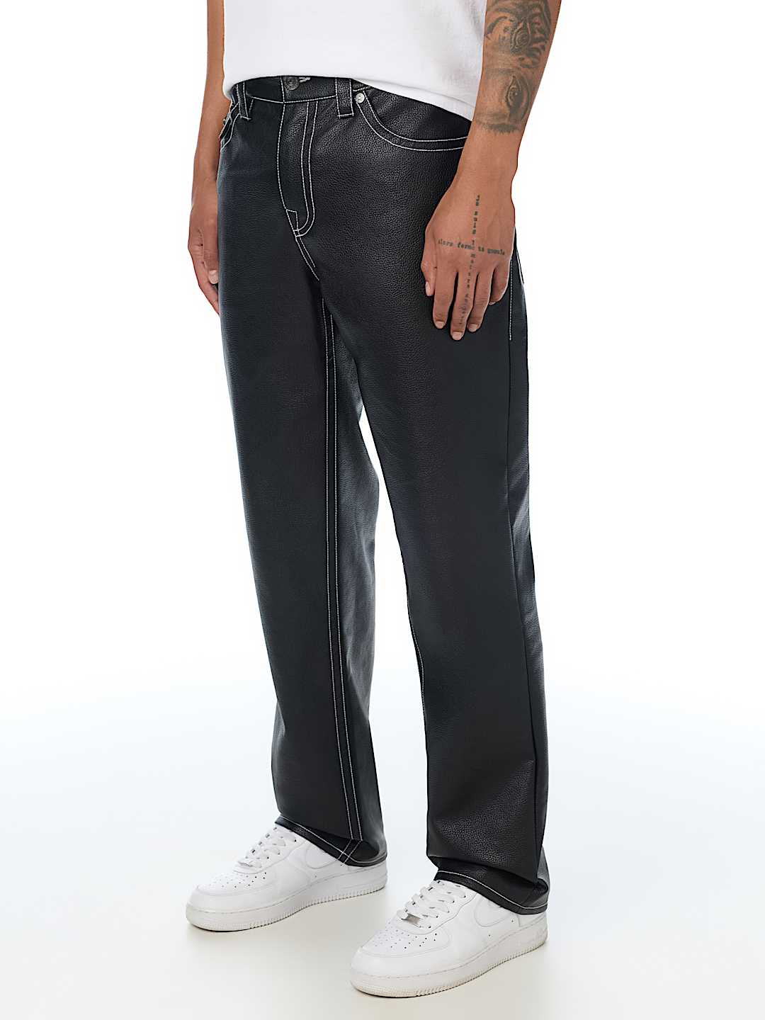 RICKY FAUX LEATHER STRAIGHT JEAN 34"