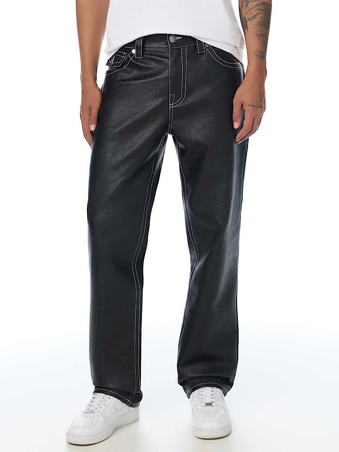 RICKY FAUX LEATHER STRAIGHT JEAN 34"