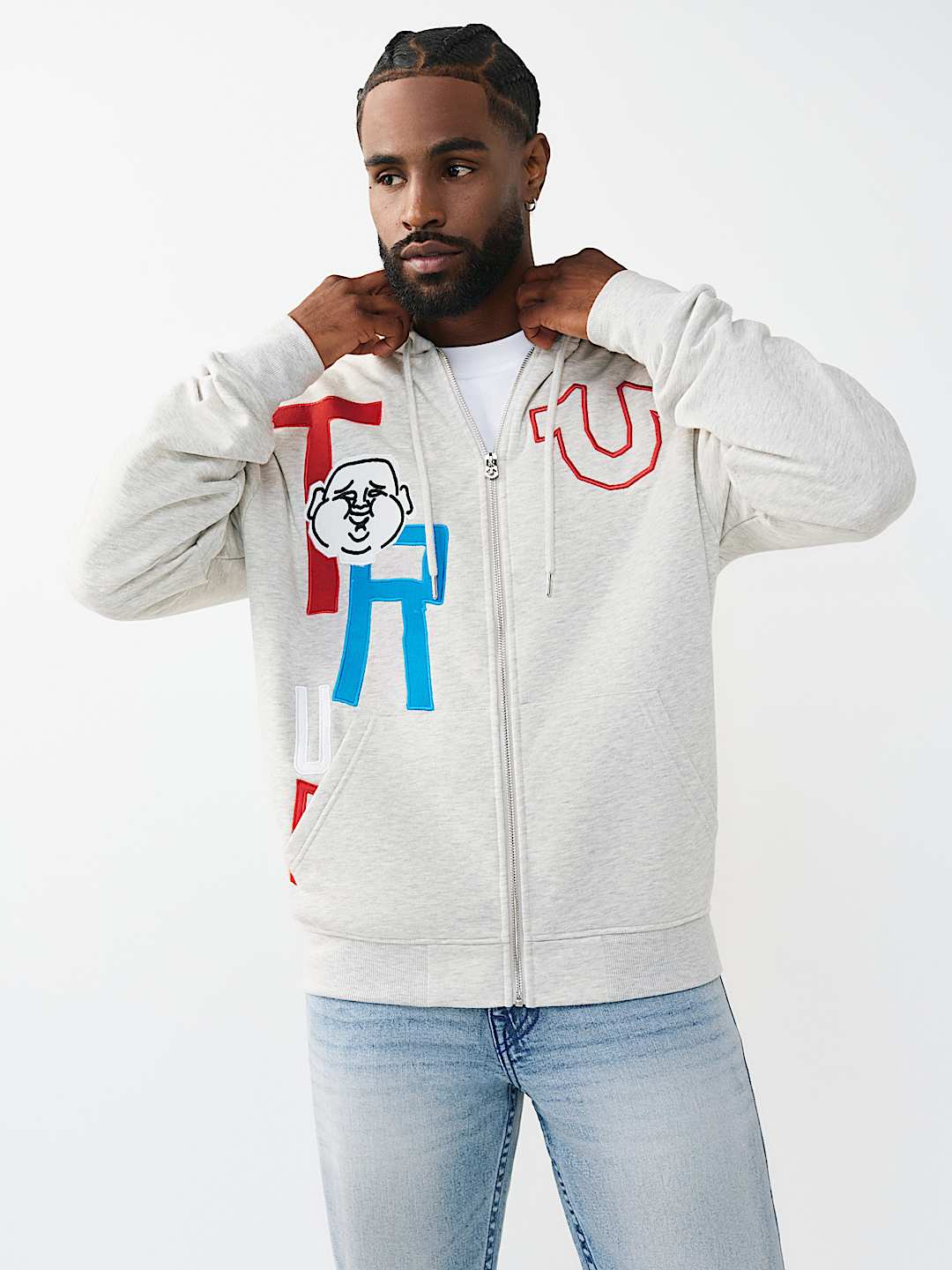 BLOCK HORSESHOE LOGO ZIP HOODIE, image 2