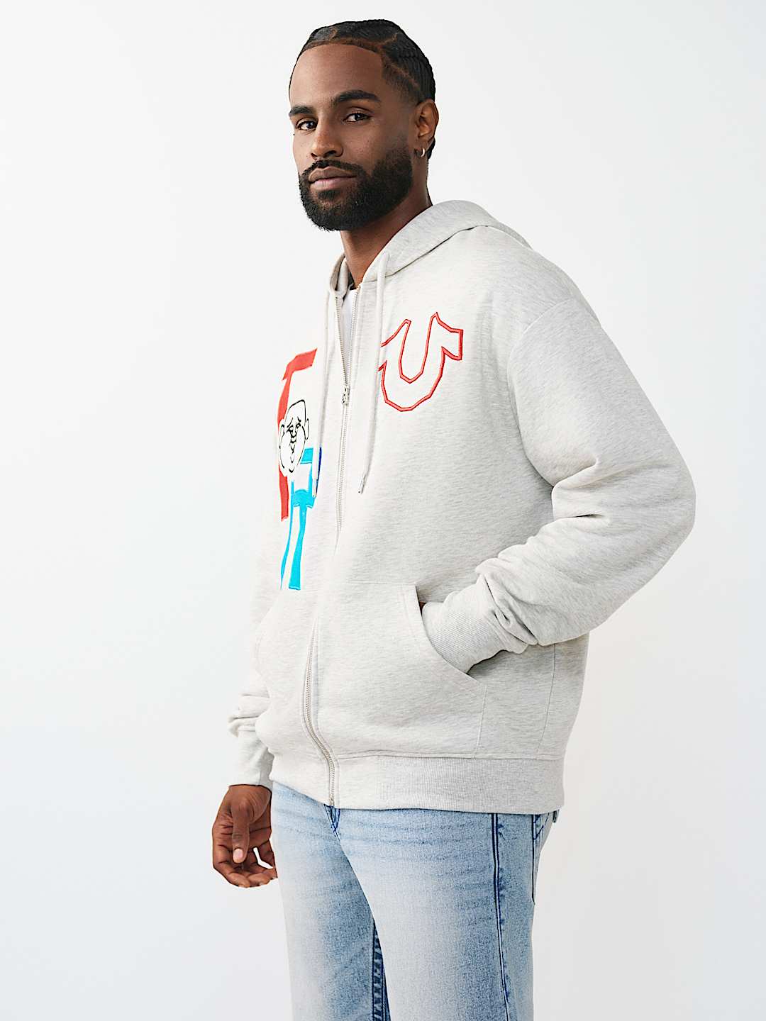 BLOCK HORSESHOE LOGO ZIP HOODIE, image 3