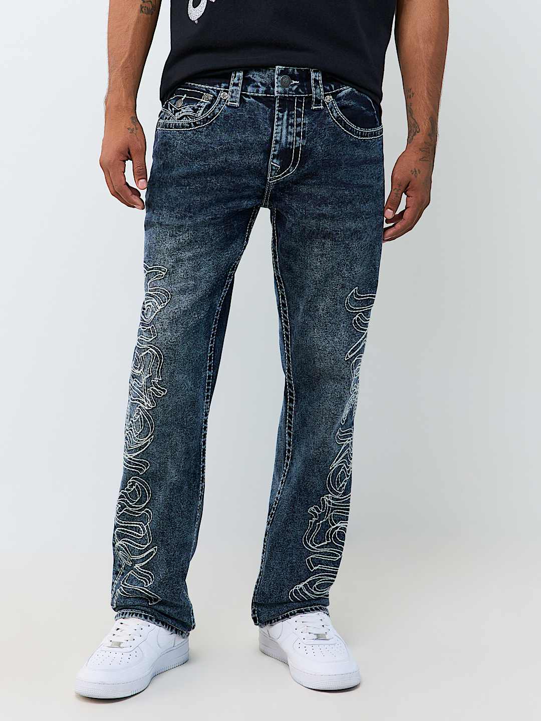 RICKY BIG T EMBROIDERED FLAP STRAIGHT JEAN 34"