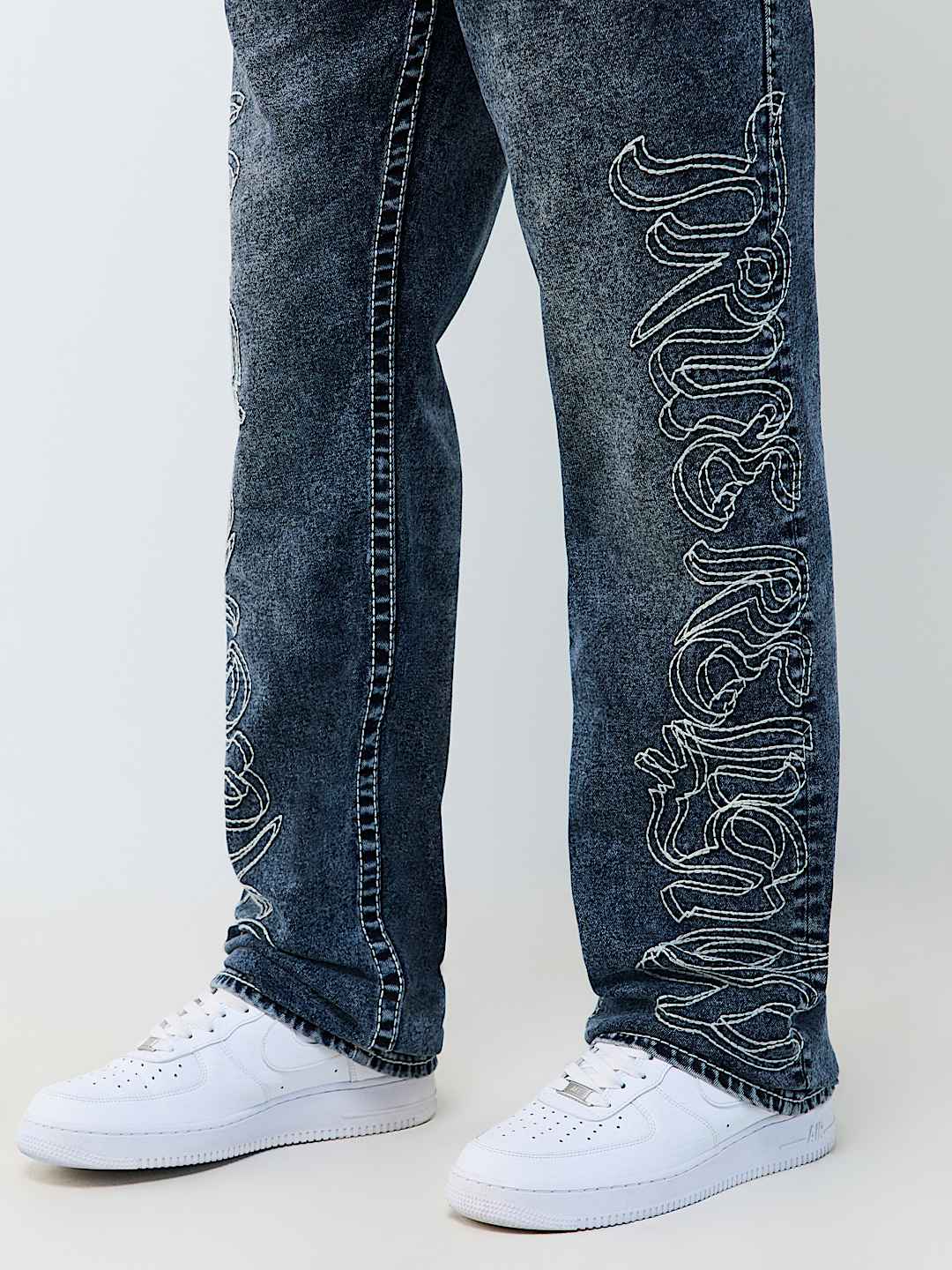 RICKY BIG T EMBROIDERED FLAP STRAIGHT JEAN 34"