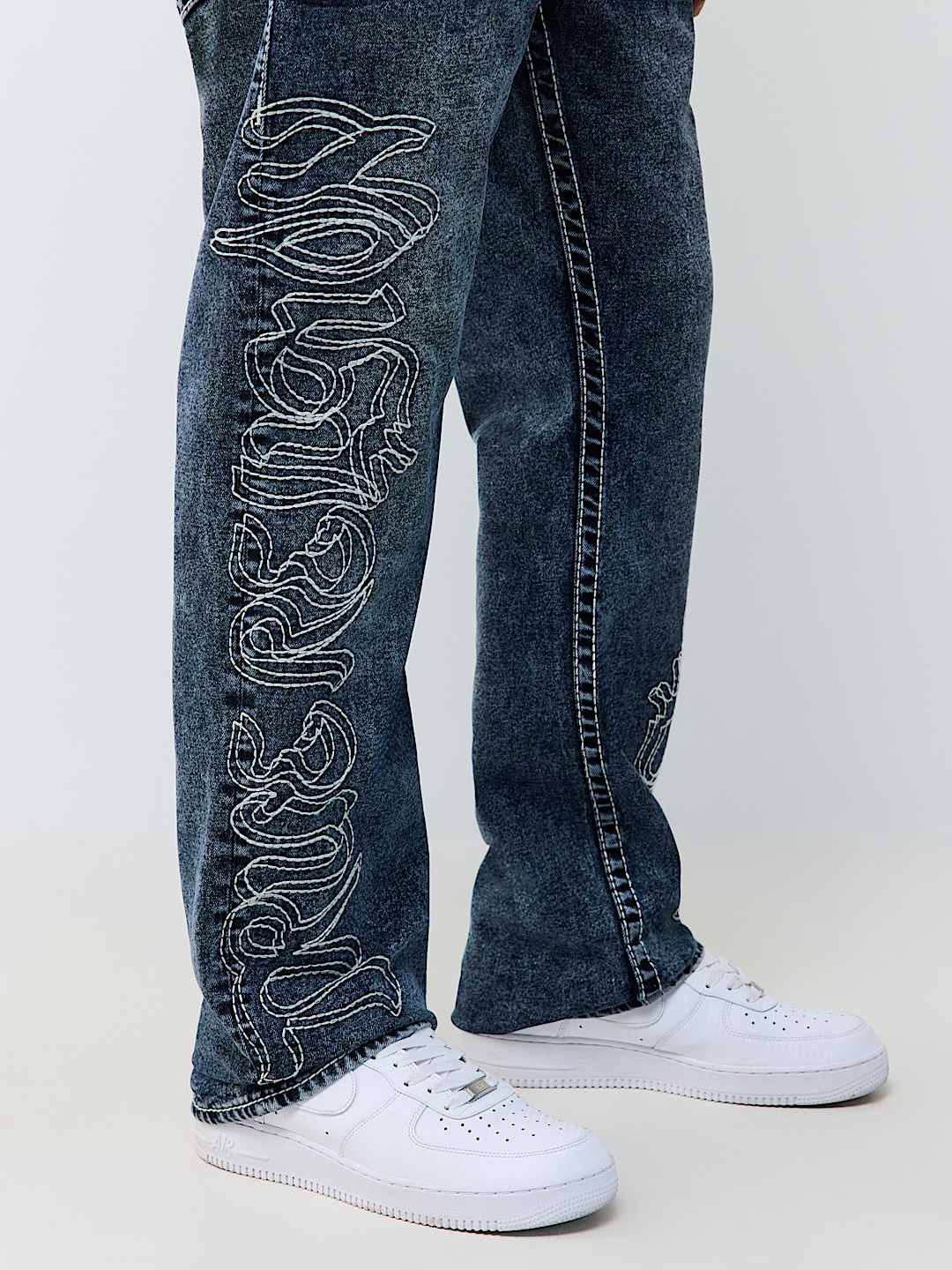 RICKY BIG T EMBROIDERED FLAP STRAIGHT JEAN 34"