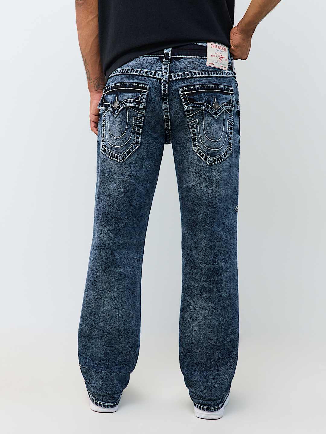 RICKY BIG T EMBROIDERED FLAP STRAIGHT JEAN 34"