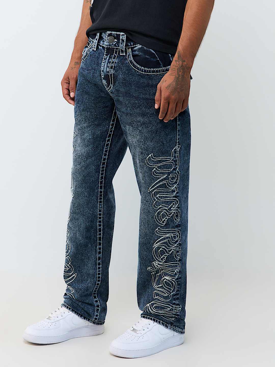 RICKY BIG T EMBROIDERED FLAP STRAIGHT JEAN 34"